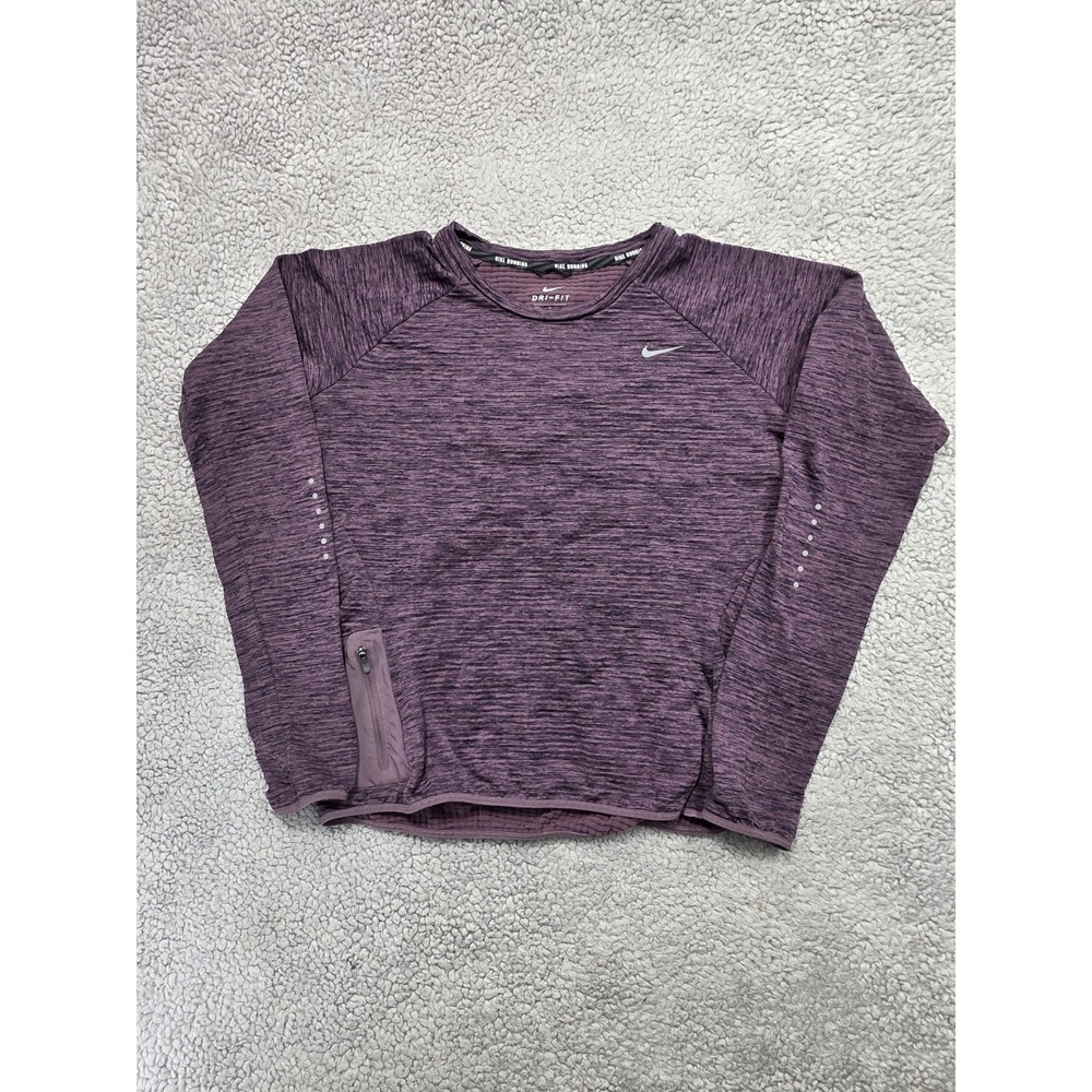 Nike Womens Dri-Fit Tech Fleece Running‎ Top Purple Size Small